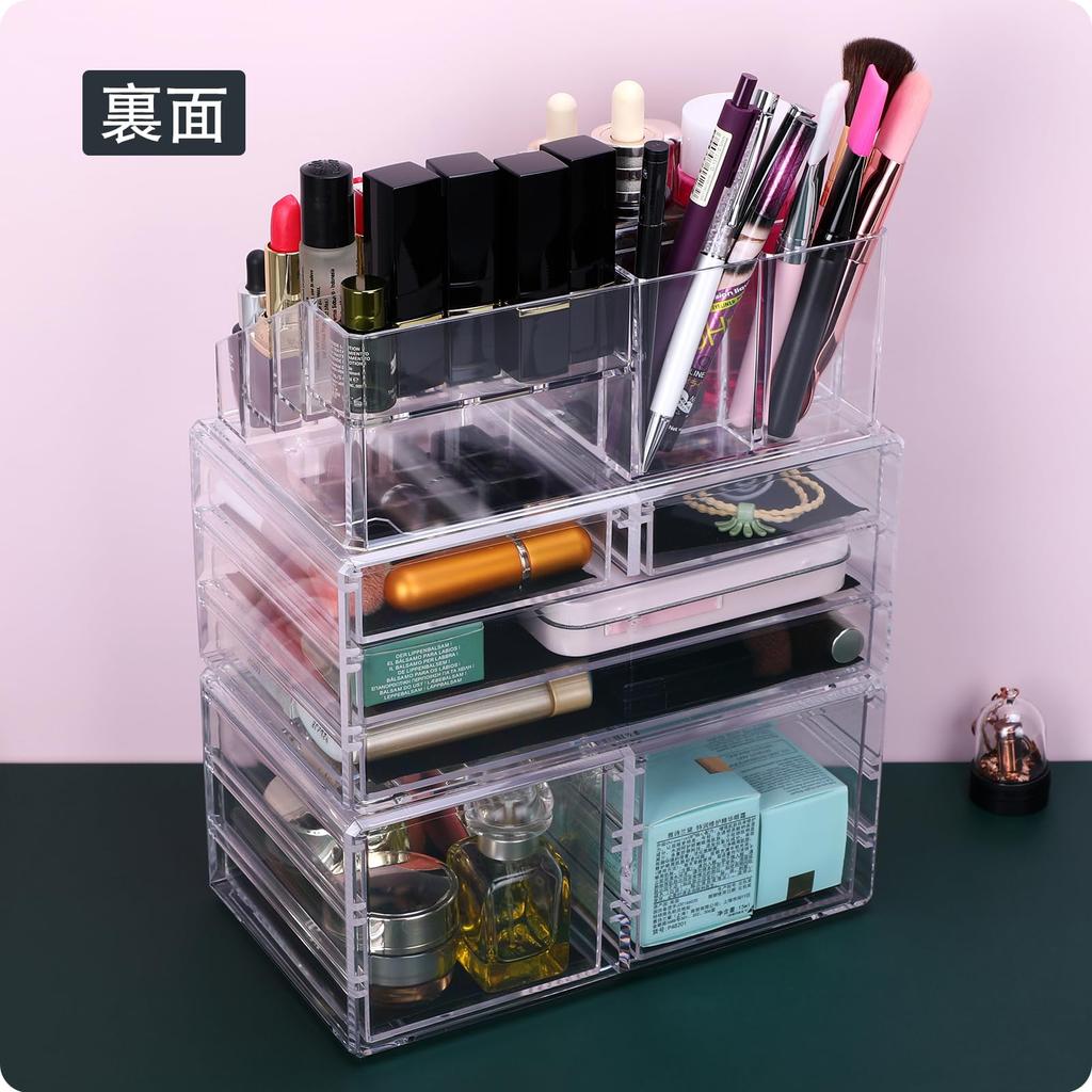 MOSIKER Acrylic Cosmetic Storage Large Capacity Lip Nail Makeup Makeup Small Item Jewelry Case Box, Drawer, Case, Polish, Brushes, Tools, Lotion,