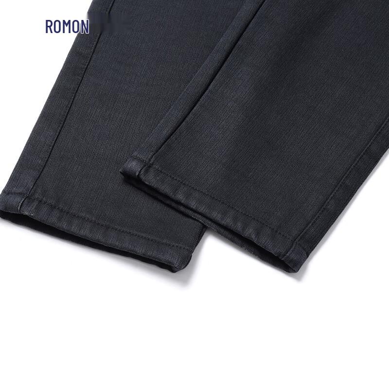 ROMON Men's Lyocell Blend Business Casual Straight Trousers