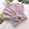 Hair Drying Hat Super Soft Skin-touch Comfortable Highly Absorbent Quick Drying Dry Hair Charcoal Fiber Bow-knot Design Dry Hair Hat Bathroom Supplies