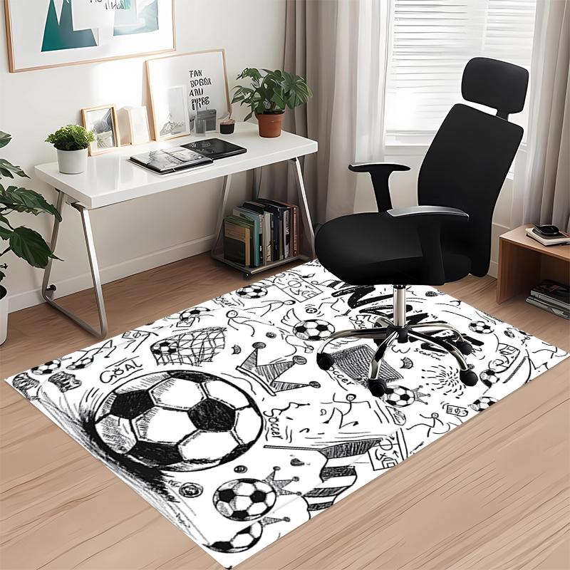 Benutzerdefinierter Fußball-Teppich mit Namen, für Bürostuhl, Wohnzimmer, Schlafzimmer, Küche, Dekor, Geschenke.