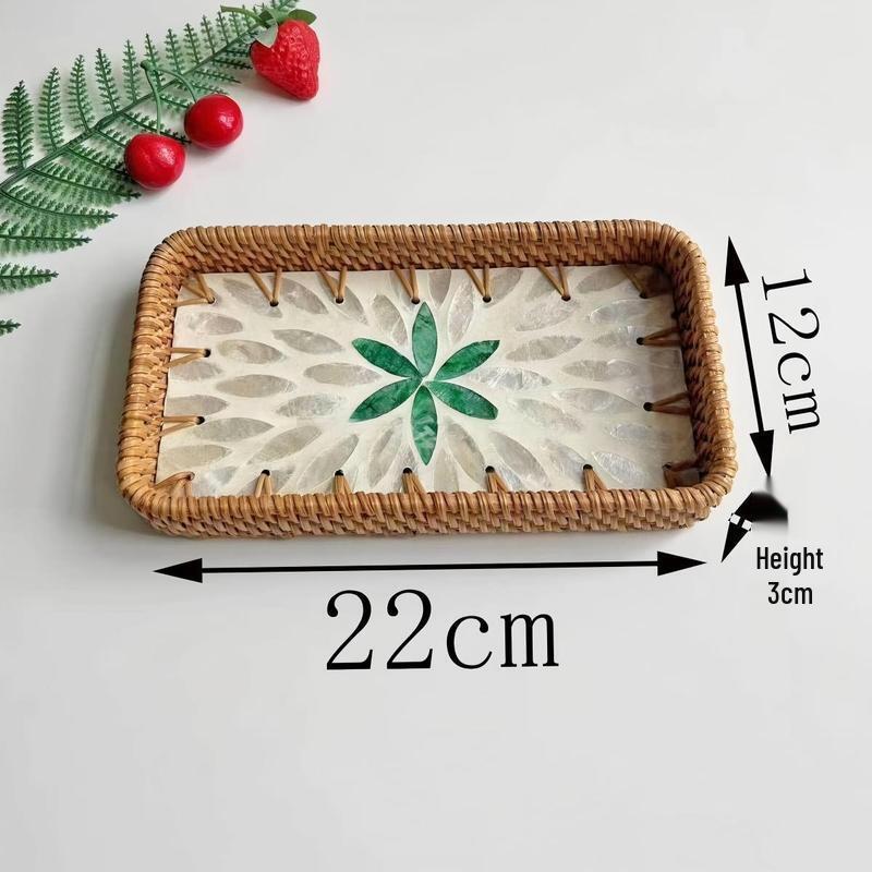 

Handwoven Rattan Shell Storage Basket