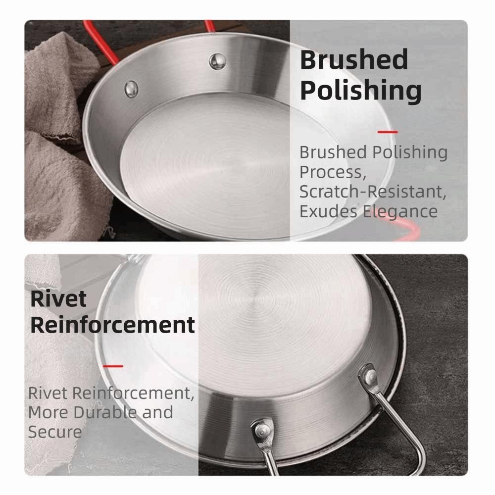 Flat Bottom Frying Pan Nonstick Surface Snack Plate Heavy Duty Seafood Plate  Outdoor Camping