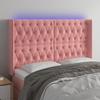 VidaXL LED Headboard Bedroom Furniture Double Bed Accessory Head of Bed Frame Interior Pink 3124437