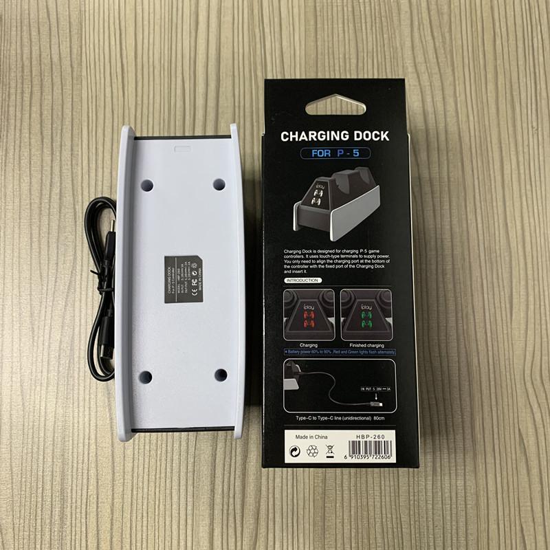 PS5 Controller Charging Station Dock with AI, Smart LED Indicator, Safety Chip Protection, Type C USB Port Dual Sense Controller