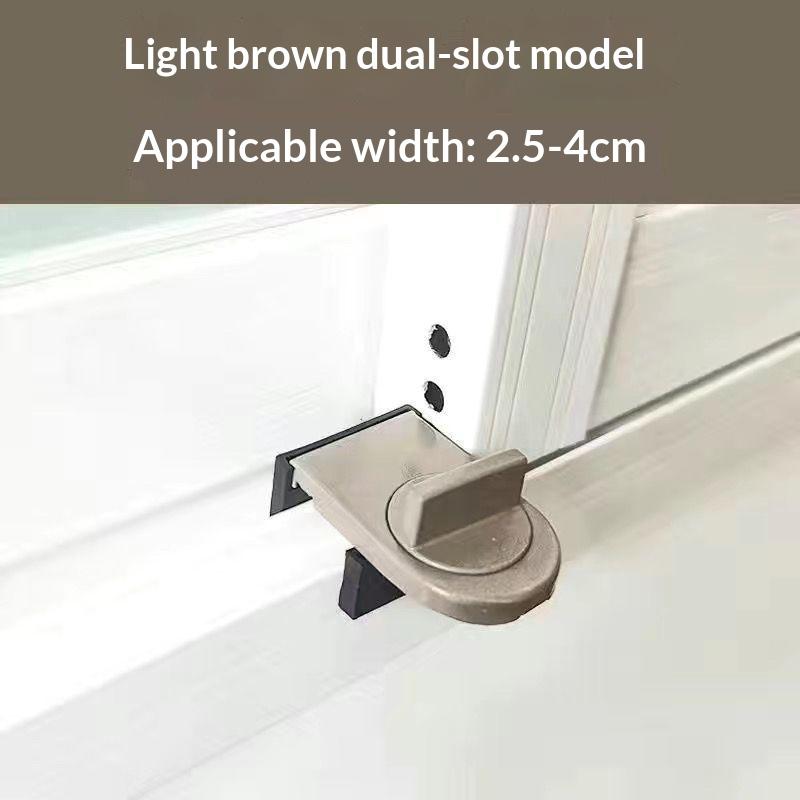 

No-Drill Sliding Door Lock, Child Safety Lock For Sliding Windows, High-Rise Anti-Fall Limiter, Anti-Theft Safety Latch коричневый