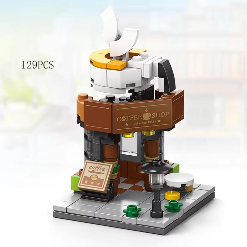 

Мини-магазин, наборы для просмотра улиц, модельные строительные блоки, гамбургер, ресторан, розничный магазин, креативная архитектура, друг, город для девочек