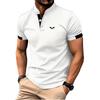 Men Summer Short Sleeve Print Stand Collar Polo Shirt 100% Polyester Quick Drying Polo Shirt Tops