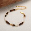 Original Design S925 Sterling Silver Natural Freshwater Pearl Tiger'S Eye Stone Color Treasure Bracelet Women'S Trend Handmade Beads