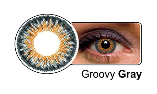 Celebration Color Quaterly Coloured Contact Lenses 1 Pair (Groovy Gray,-6.50)