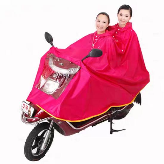 Enhanced Electric Vehicle Motorcycle Rain Poncho with Double Windshield
