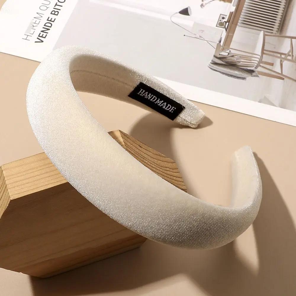 Women's Velvet Headband Padded Hairband Wide Sponge Hair Hoop Band Accessories