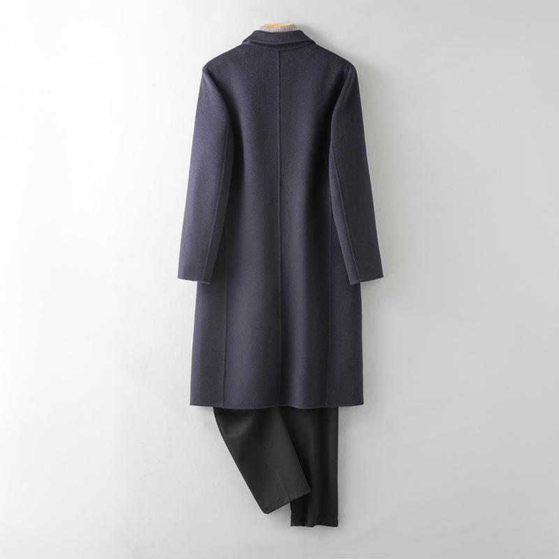 New 100% Cashmere Double-sided Woolen Coat, High-end Woolen Coat, Men's High-end Over-the-knee Cashmere Coat
