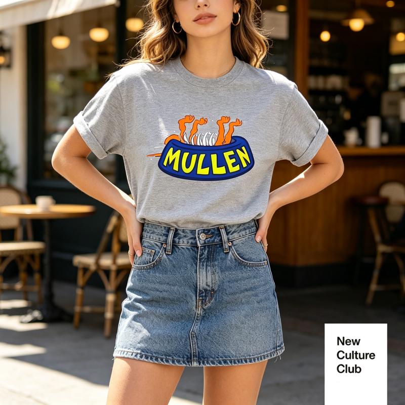 Street Skate Lover T Shirt Mullen Retro Flame Skateboard Graphic Print Soft Cotton Crew Neck Top Y2k Top Harajuku
