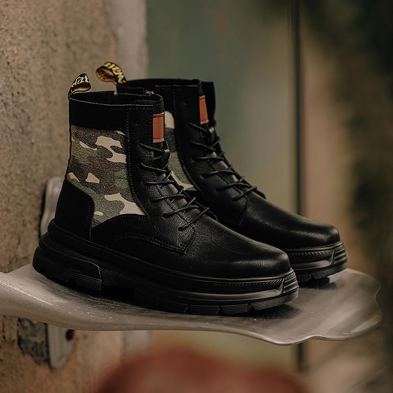 

Стильные мужские мотоциклетные ботинки, универсальные мужские кроссовки с высоким верхом, мужская удобная обувь для улицы, новый бренд 2024 года, мужские ботильоны 44 чёрный