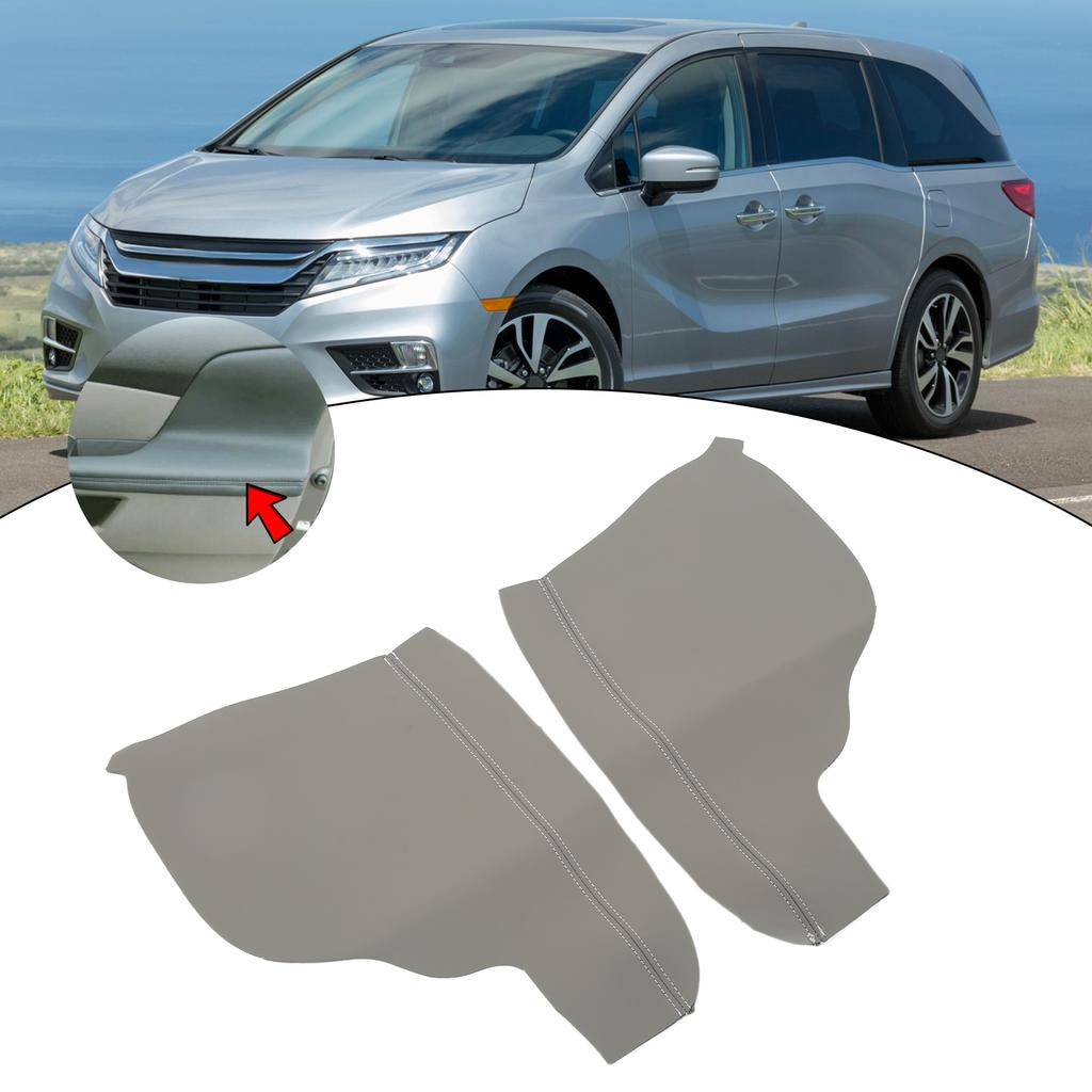 1 Pair Front Door Panel Armrest Cover Car Interior Accessories Replacement for Odyssey 2011‑2017Gray