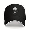 Totenkopf Grafik Baseballkappe Polyester Outdoor Erwachsene Unisex Verstellbar Schwarzer Hut