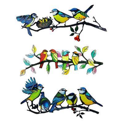 Handcrafted 3D Hummingbird Wall Hanging Decoration Colorful Metal Bird Wall Art For Exterior Home Decors