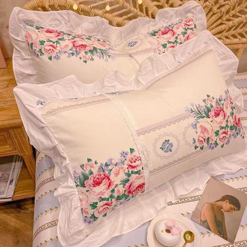 A Pair of Pure Cotton Pillowcases Spring and Autumn Large Size
