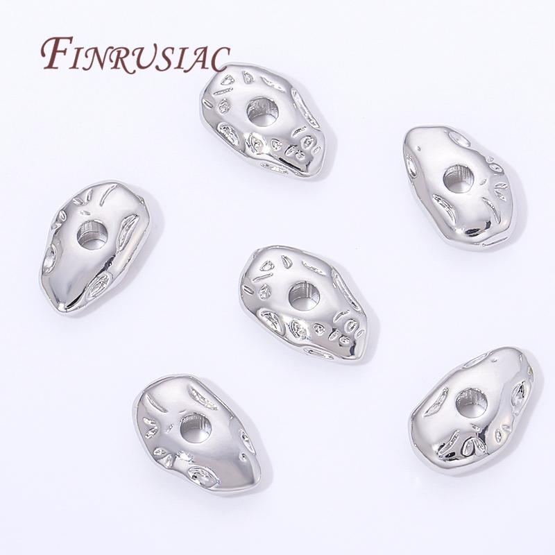 9.4x6mm 18K Gold Plated Irregular Spacer Beads For Jewelry,Metal Separator Beads DIY Bracelets&Necklaces Making Accessories