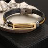 Men's Gold Chain Stainless Steel & Silicone Bracelet, Cross-Border Style