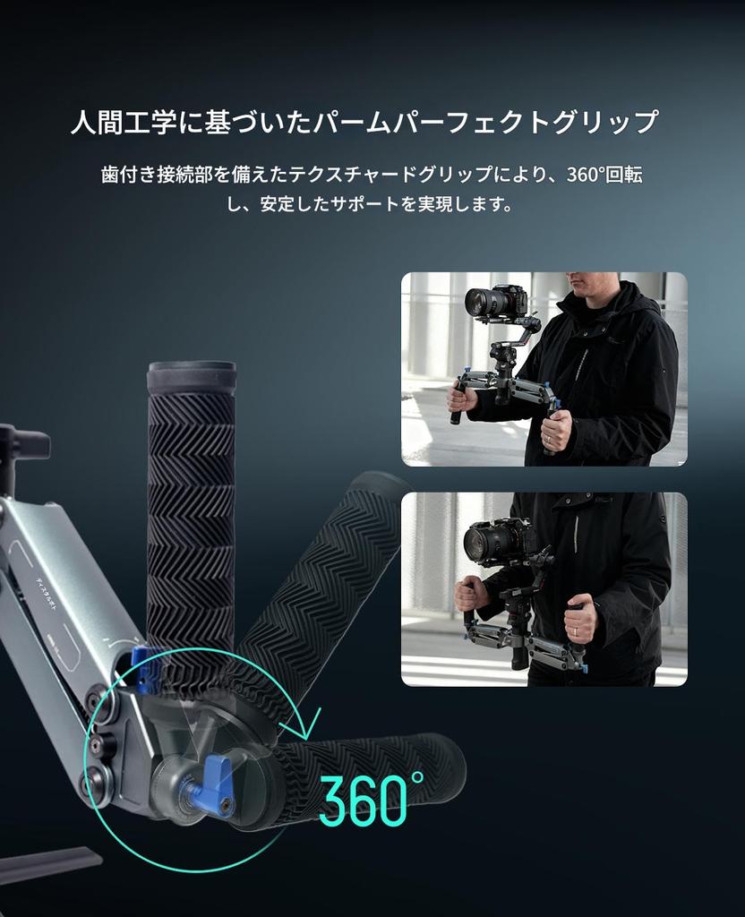 DF DIGITALFOTO ARES-SE Dual Handle NATO Rail 5kg Load Vertical Z-Axis Damping Grip for DJI RS 4 3 Pro RSC 2 Gimbal Stabilizer