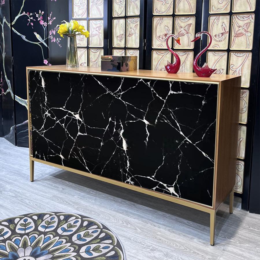 Black Marble Pattern Self-adhesive Wallpaper Oil Proof Sticker Home Decoration TV Background Wall Sticker Paper Wall Sticker