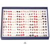 Korean 100-Pair Plastic Boxed Earrings Set - Soft Clay Drip Design, Diamond Glue Needle, Anti-Allergic.