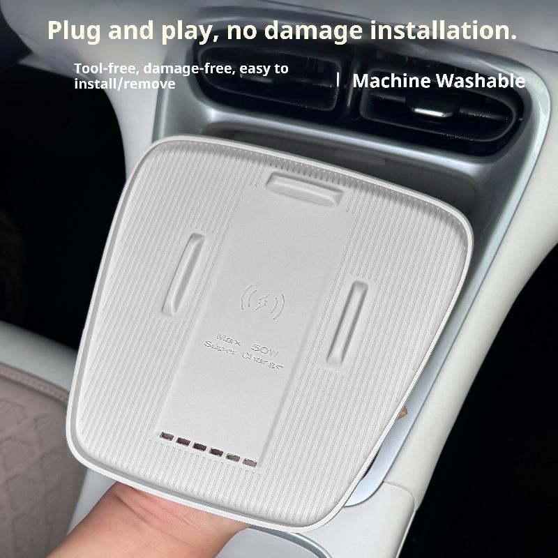For Geely EX2 2025 Car Central Control Wireless Charging Silicone Mat Cup Holder Cover Interior