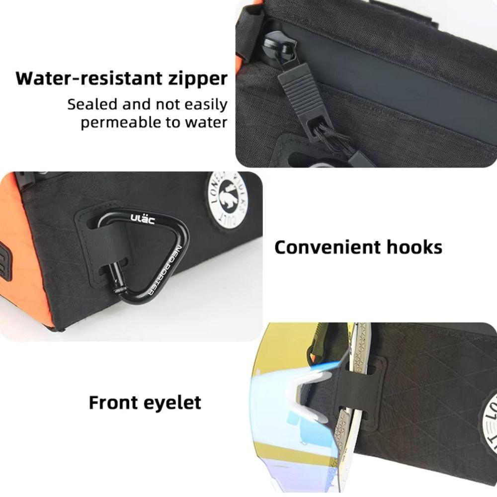 Large Capacity Bike Front Frame Bag Canvas Bike Triangle Head Bag  Mountain Road Bike