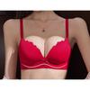 Damen Roter Push-Up-BH Mit Spitzenbesatz Und Schleifen-Detail Bequeme Dessous