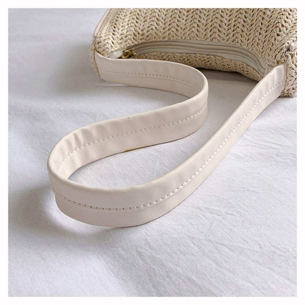 Elegant Straw Shoulder Bag Bohemian Clutch Bag Weave Straw Underarm Bag  Outdoor/Travel/Vacation