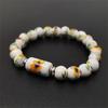 B21 Blue White Pattern Creativity Porcelain  Printing Exquisite Stretch Bead Bracelet 8MM  Plum Blossom Bead Bracelet Jewelry