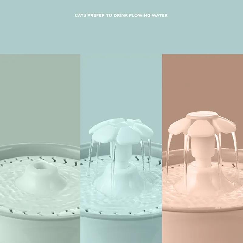 Dozator pentru pisici de companie de 2,4 L Fântână de apă potabilă Filtre de cărbune activat LED Alimentator automat Container Interfață USB