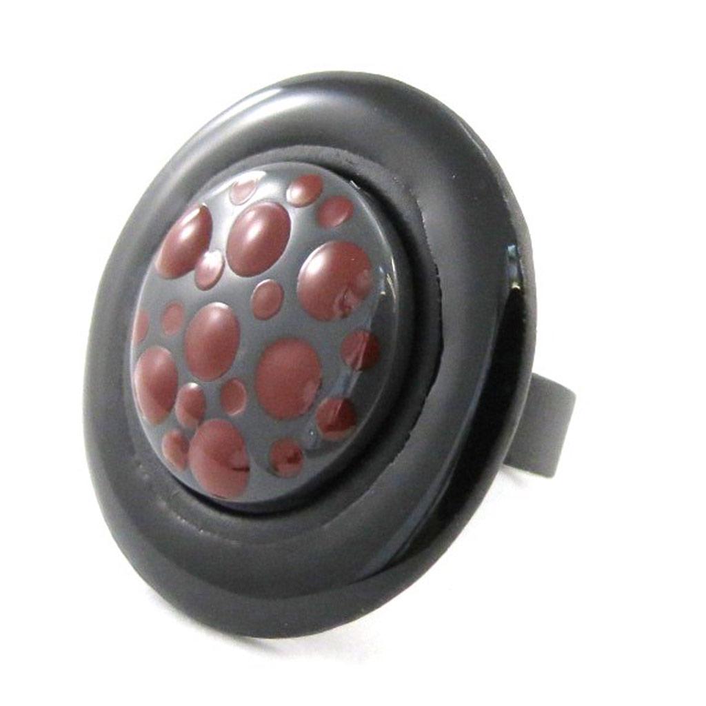 NOA [J1912] - Designer Ring 'Safari' Black Brown