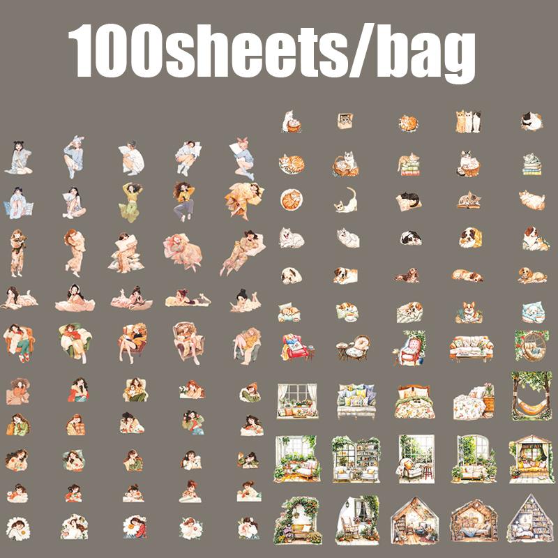 

Дом Досуг Тема Персонаж Диорама Наклейки 100 Листов Для Скрапбукинга Журнал DIY Украшение Коллаж Дневник