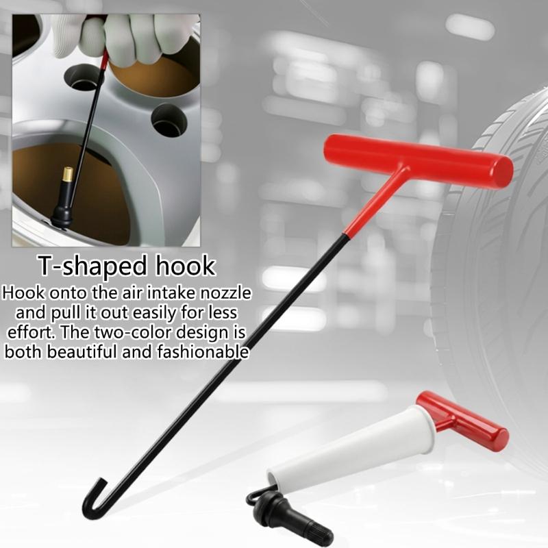 Valves Stem Tire Repair Tool Kit with Metal Hand Tool for Car and Motorcycle Maintenance, Manual Service Set for Garage Use