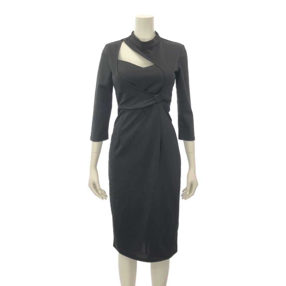 GRAXIA Cabaret Midi Perfect for Hostess Size Small Dress, Dress, High-Waisted, Hostesses, Clubs, Lounges, 3/4 Sleeves, Cutouts, Elastic, Knee-Length,