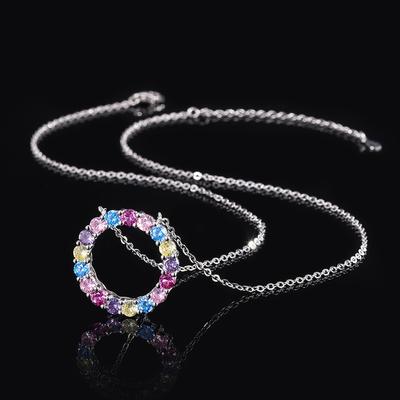 Jewelry Retro Simulation Colored Treasure Wreath Simple Fashion Necklace Pendant