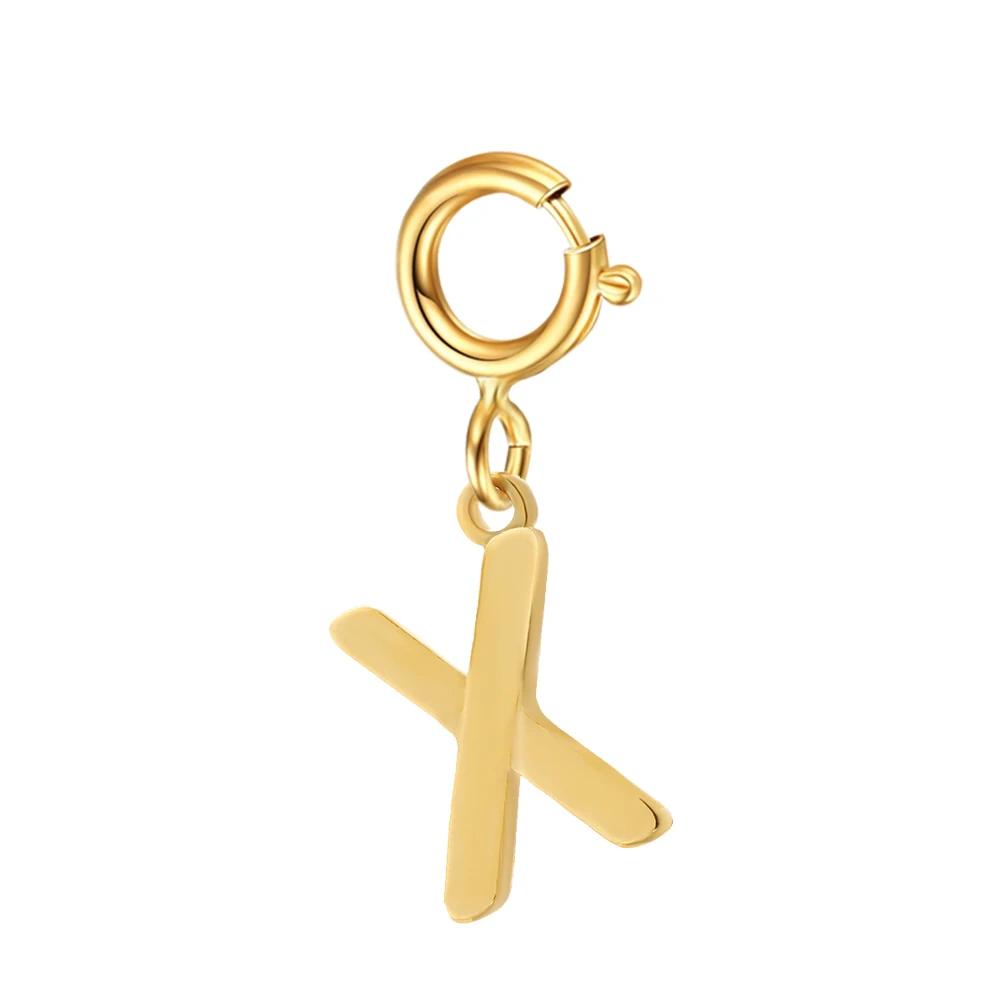spring buckle Letter Charms Pendant initial charms pendant for Women Necklace earring Zircon keychain DIY accessories Wholesale