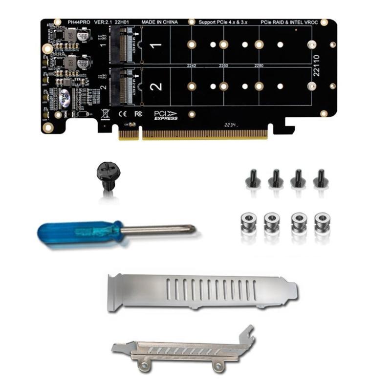 Shock-proof  PCIeX16 To for M.2 M-key NVMEx4 SSD for  Pansion Adapter Card for PC