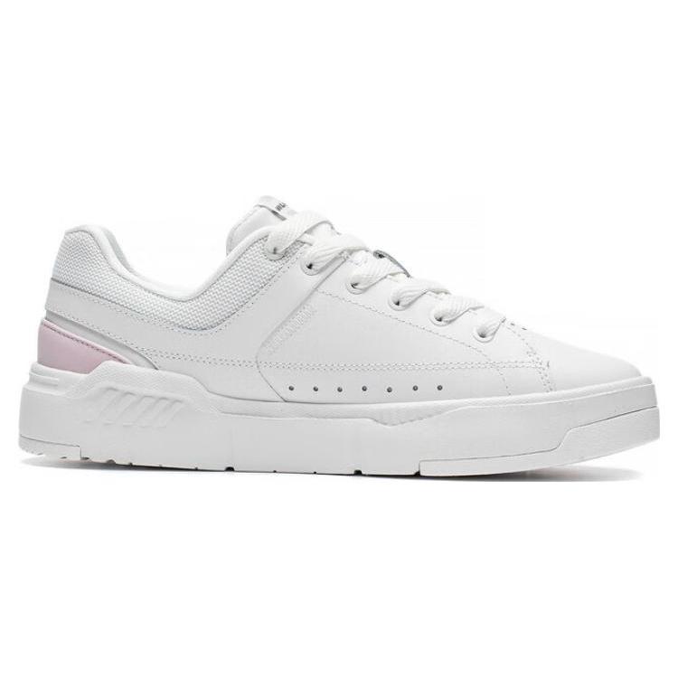 Li Ning COMMON 70s Slip Resistant Abrasion Resistant Low top Skateboard Shoes Women's White Pink AGCT044-2