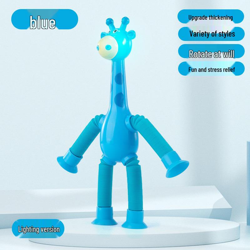 Luminous Giraffe Suction Cup Telescopic Tube - Educational & Decompression Toy for Children