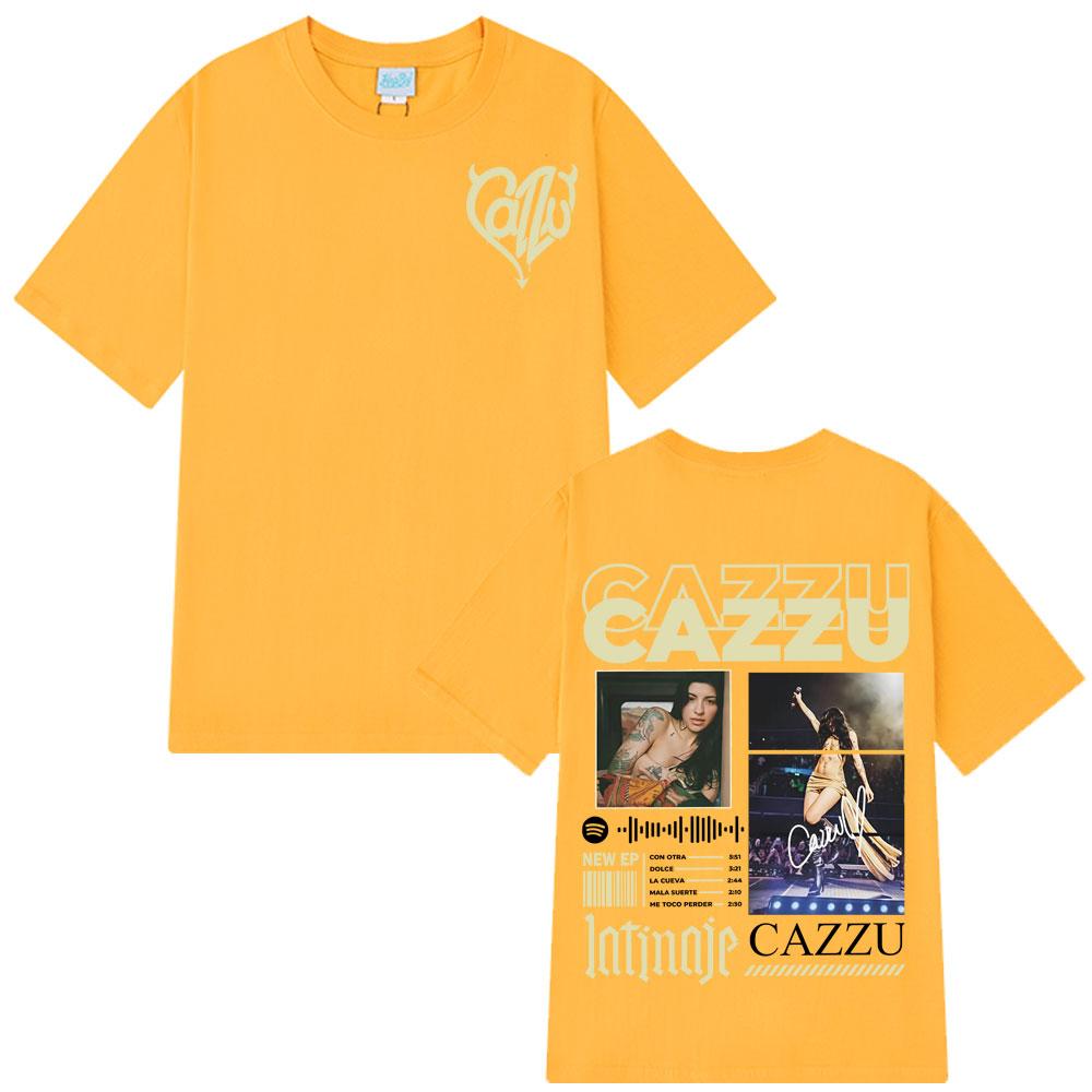 Singer Cazzu 2025 New Album Print TShrit Men Women Oversized Cotton T Shrits Casual Crewneck Short Sleeve Cozy Aesthetic T-shirt