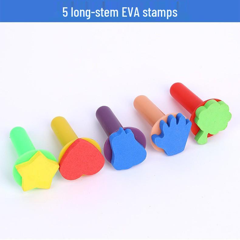 Kids' Painting Sponge Brush Set - 4 Mushroom Stamp Tools for Finger Painting Graffiti
