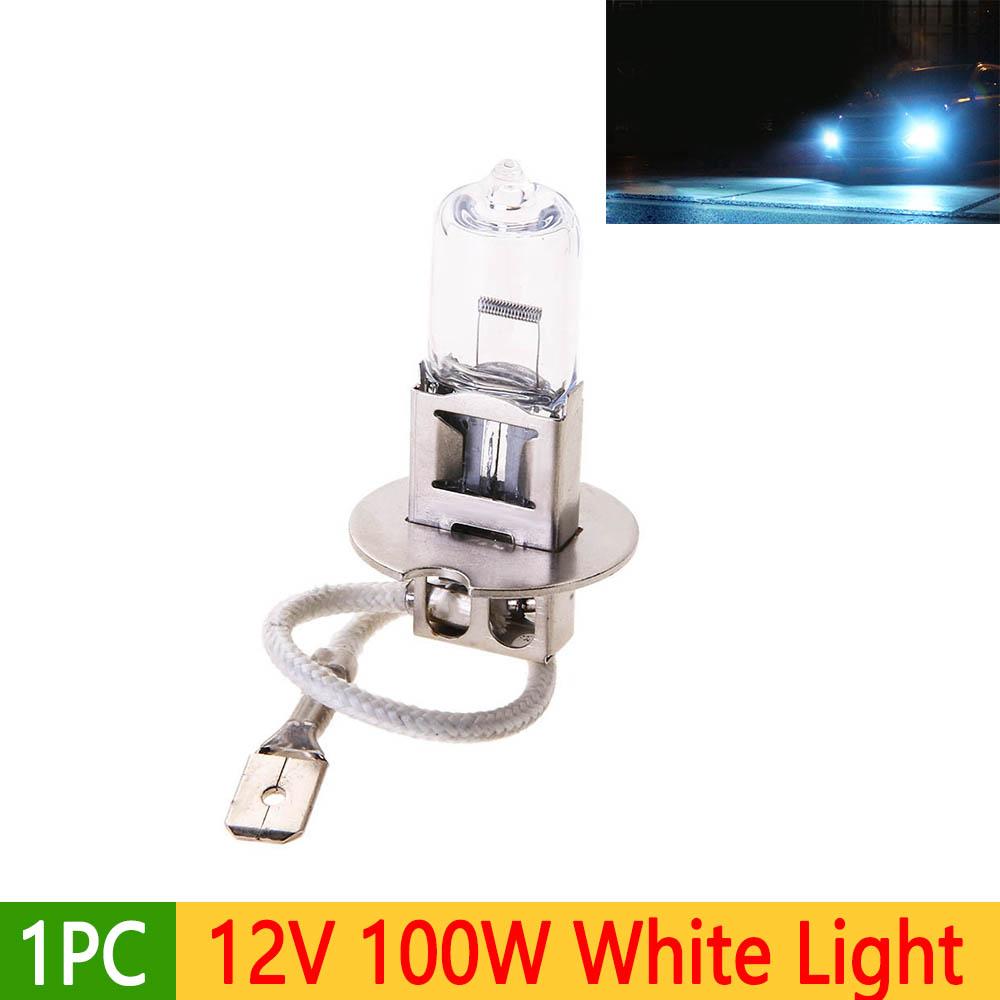 1pc H3 Halogen Lamp White 100W/55W 24V/12V Halogen Headlight Xenon Bright Quartz Bulb Glass Car Fog Light Replacement Bulb
