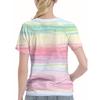 Women's Tie-dye Printed Short-sleeved T-shirt - Transparent Round Neck Summer Casual Top, Machine Washable
