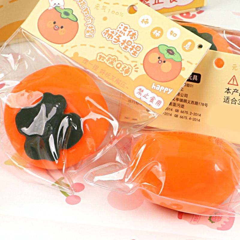 Realistic Fruit Persimmon Squeeze Stress Ball Sensory Decompressing Toy With Slow Rising Safe Toy For Children Adult