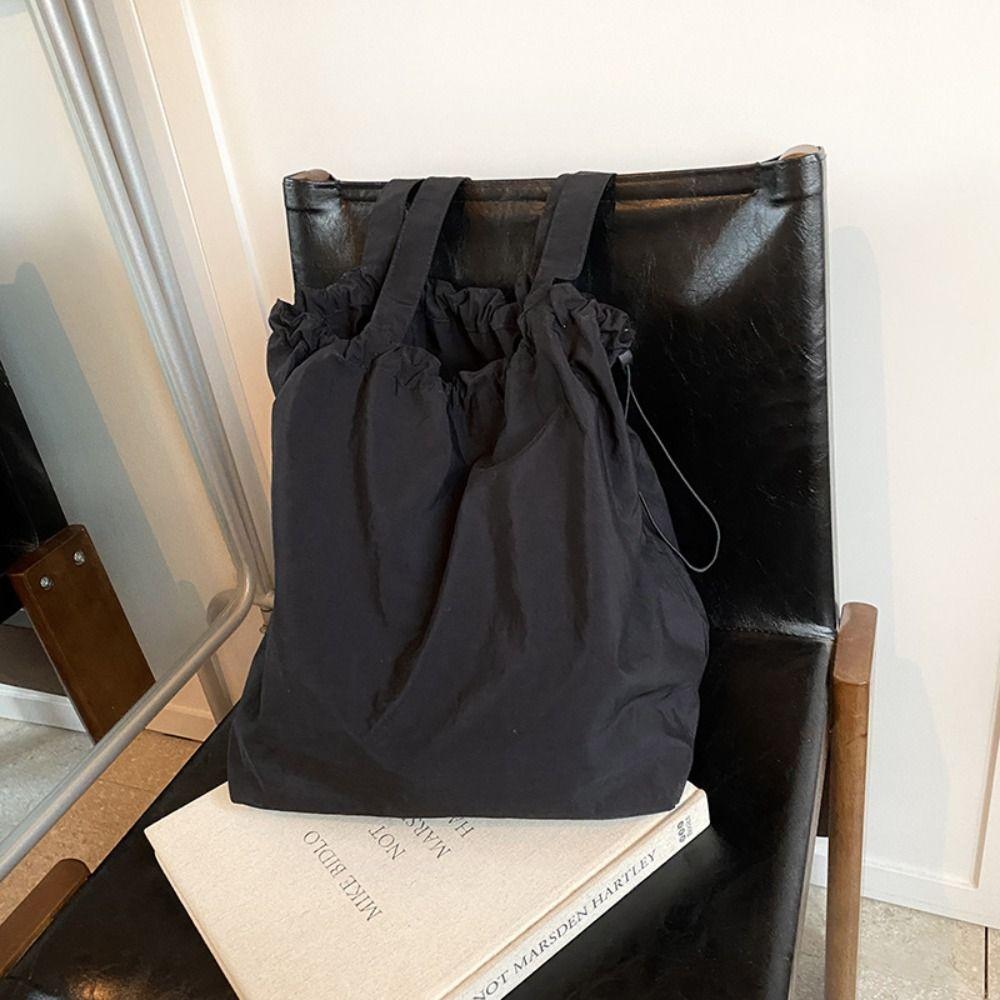 Reusable Drawstring Tote Bag Washable Canvas Handbag Creative Shopping Bag  Travel