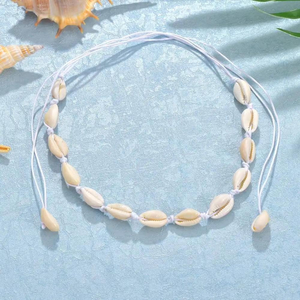 Boho Conch Seashell Necklace Women Jewelry Aesthetic Summer Beach Shell Choker Cowrie Beaded Necklaces Handmade Collar Female