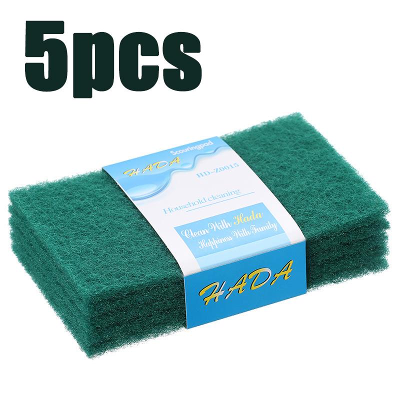 

5/10/20 шт Двусторонняя абразивная губка для мытья посуды Бытовая кухонная для удаления масла для мытья посуды и кастрюль Зеленая многоразовая чистящая салфетка